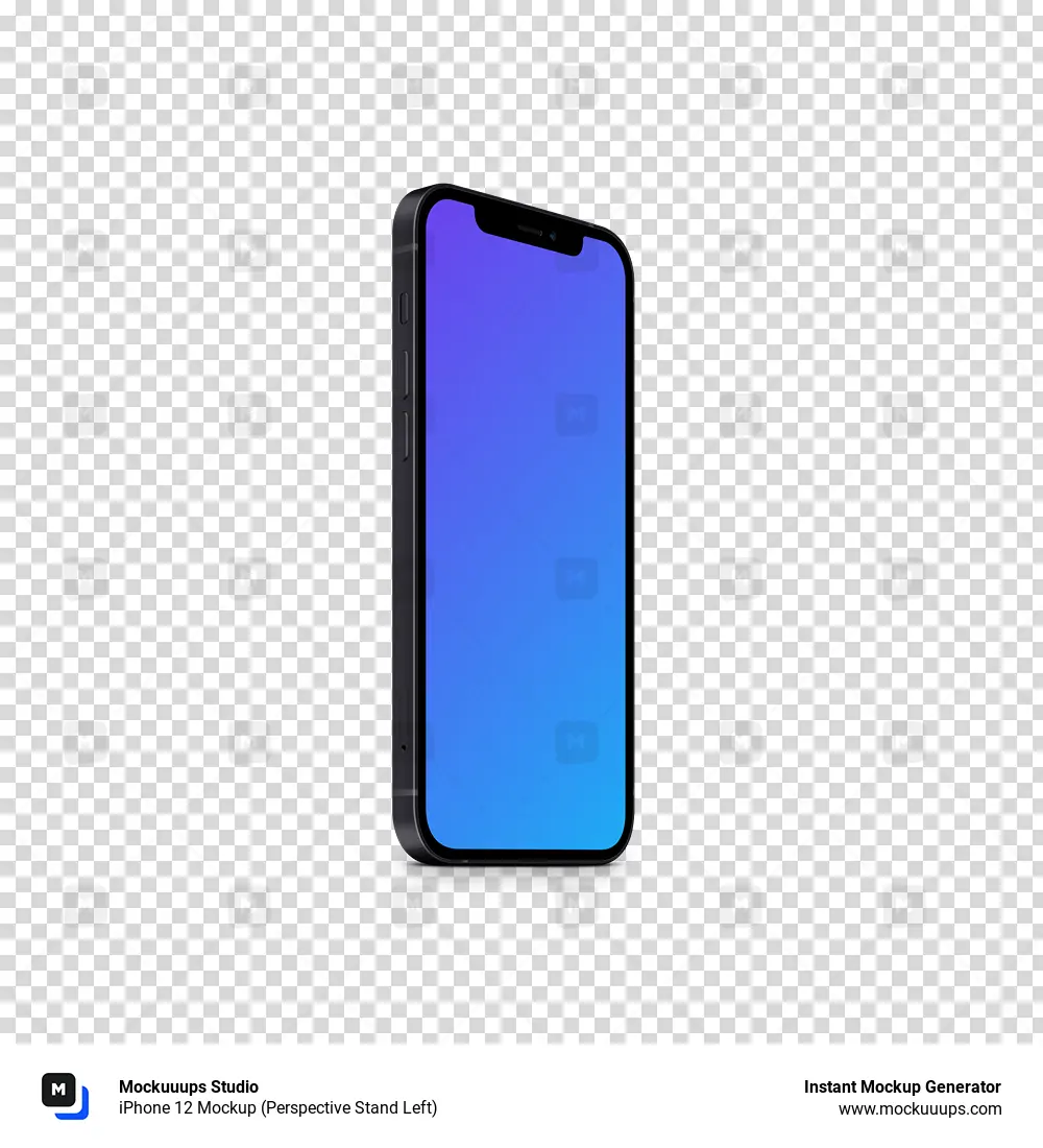 iPhone 12 Mockup (Perspective Stand Left)