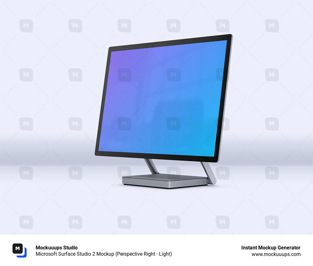 Microsoft Surface Studio 2 Mockup (Perspective Right - Light)