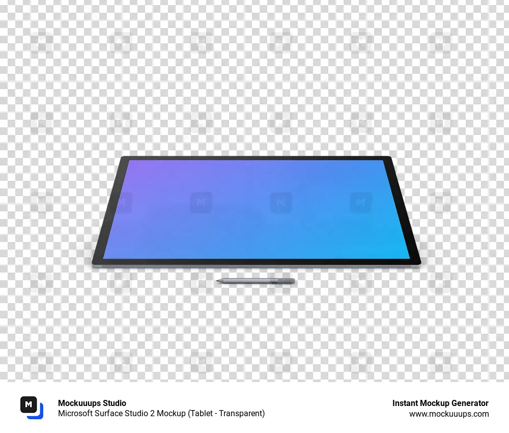Microsoft Surface Studio 2 Mockup (Tablet - Transparent)