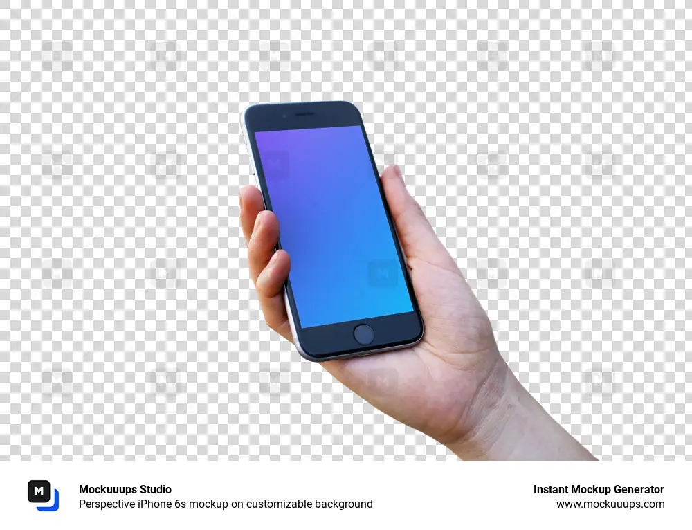 Perspective iPhone 6s mockup on customizable background