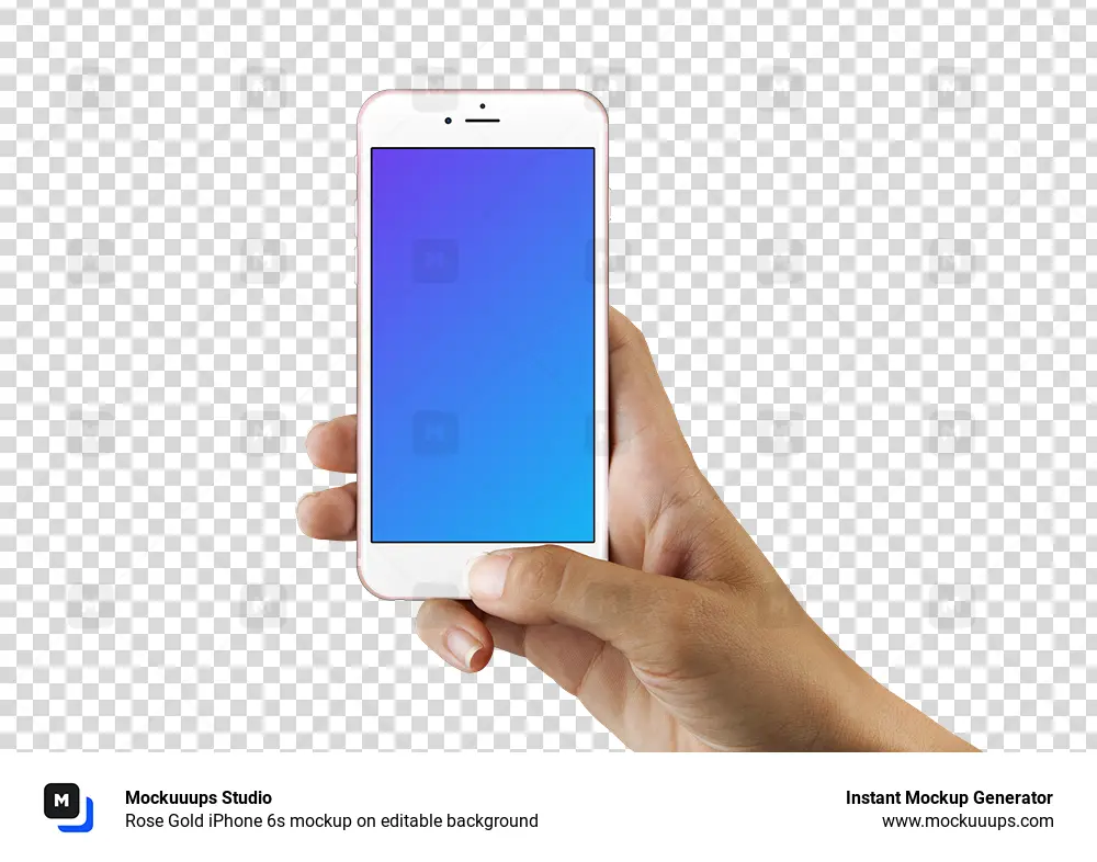 Rose Gold Iphone 6s Mockup On Editable Background Mockuuups Studio