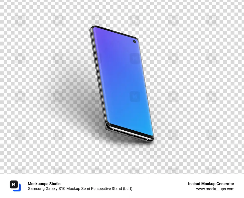 Samsung Galaxy S10 Mockup Semi Perspective Stand (Left)