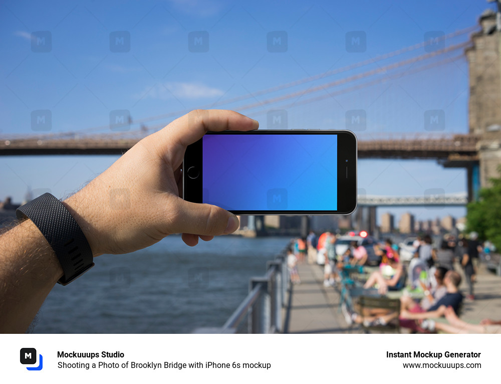 Shooting a Photo of Brooklyn Bridge with iPhone 6s mockup