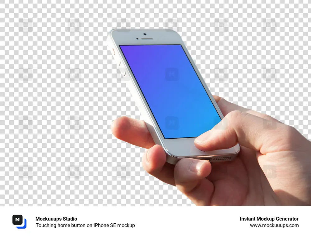 Touching home button on iPhone SE mockup