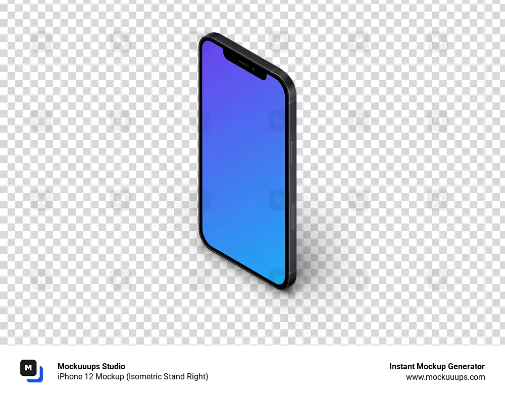 iPhone 12 Mockup (Isometric Stand Right)
