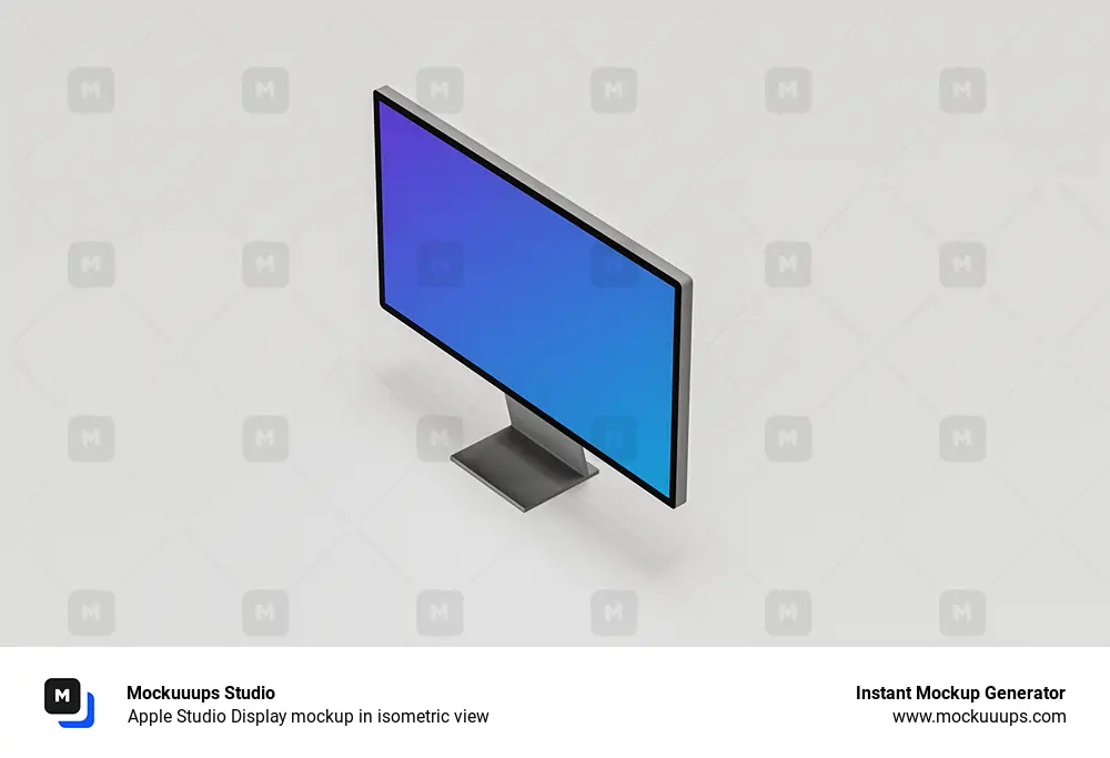 Apple Studio Display mockup in isometric view