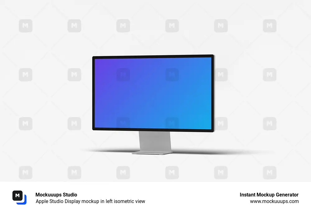 Apple Studio Display mockup in left isometric view