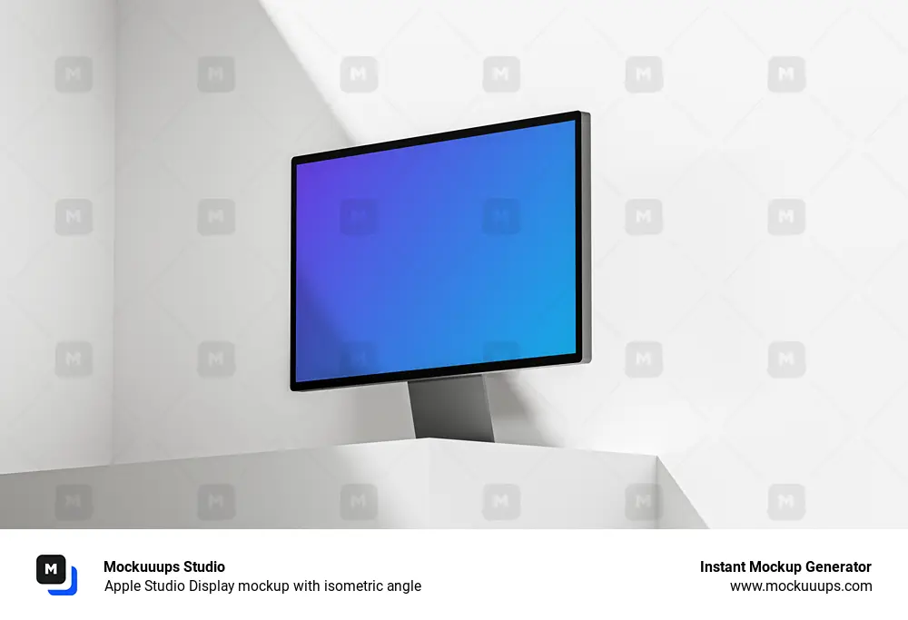 Apple Studio Display mockup with isometric angle