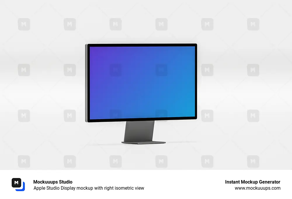 Apple Studio Display mockup with right isometric view