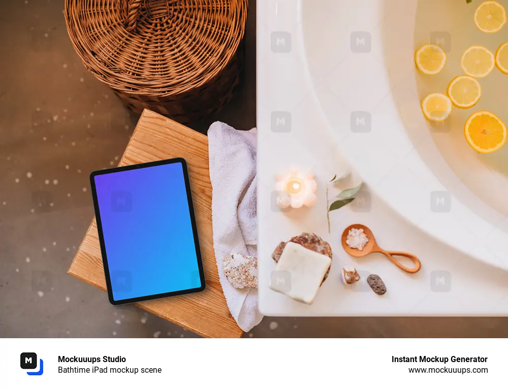 Bathtime iPad mockup scene
