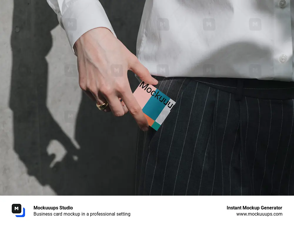 Business card mockup in a professional setting