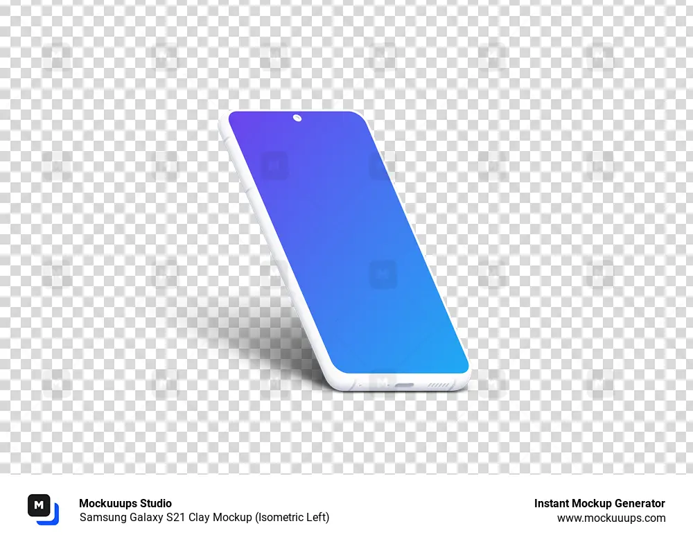 Samsung Galaxy S21 Clay Mockup (Isometric Left)