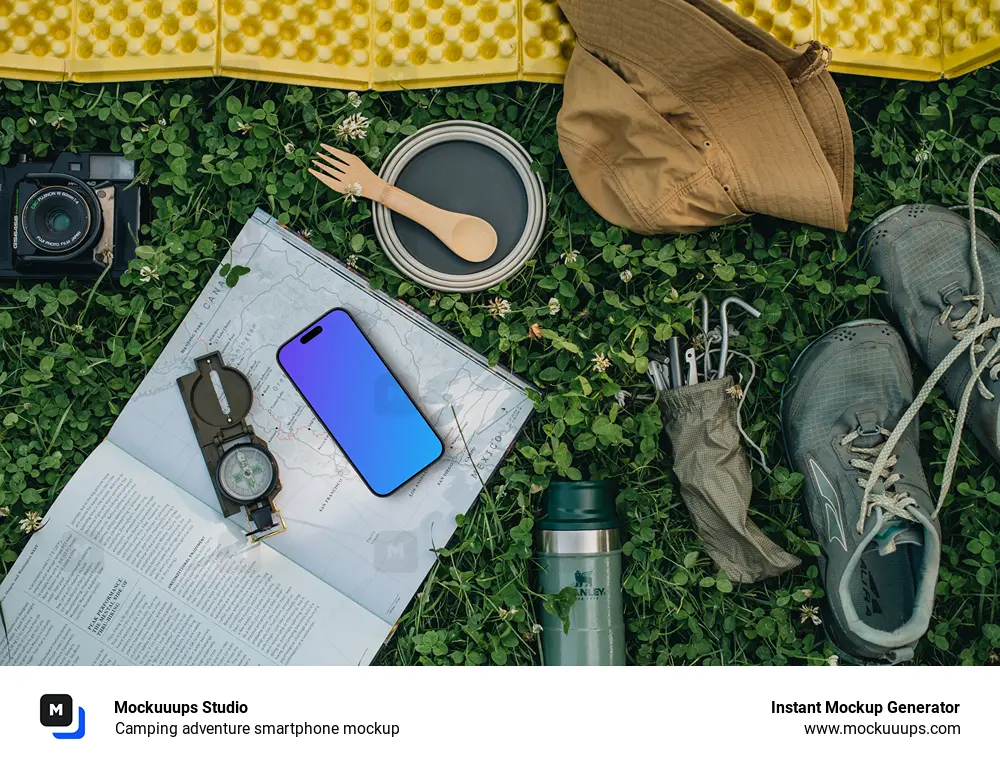 Camping adventure smartphone mockup