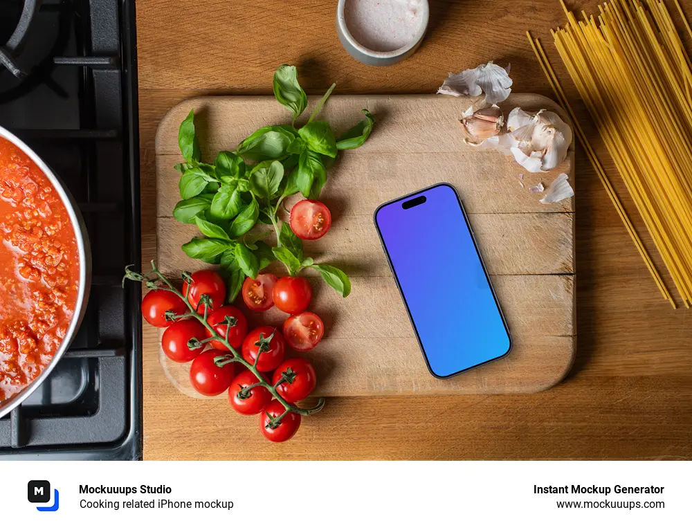 Cooking related iPhone mockup
