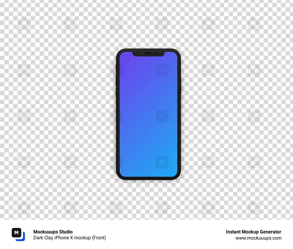 Dark Clay iPhone X mockup (Front)