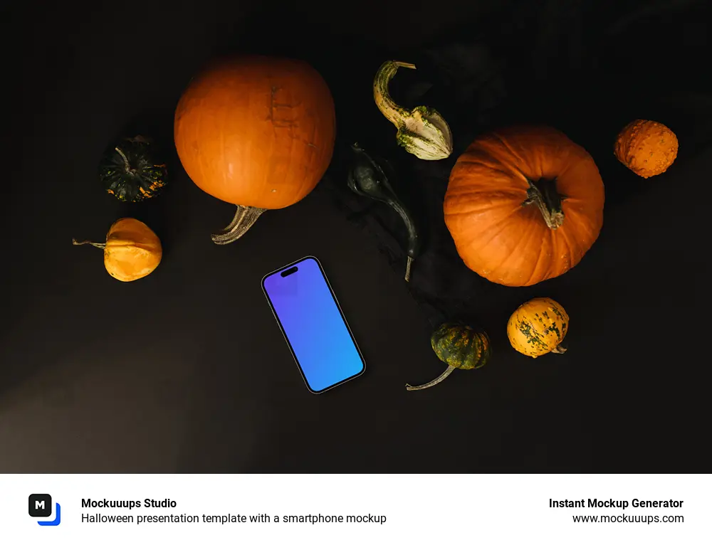 Halloween presentation template with a smartphone mockup