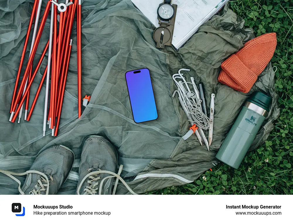 Hike preparation smartphone mockup