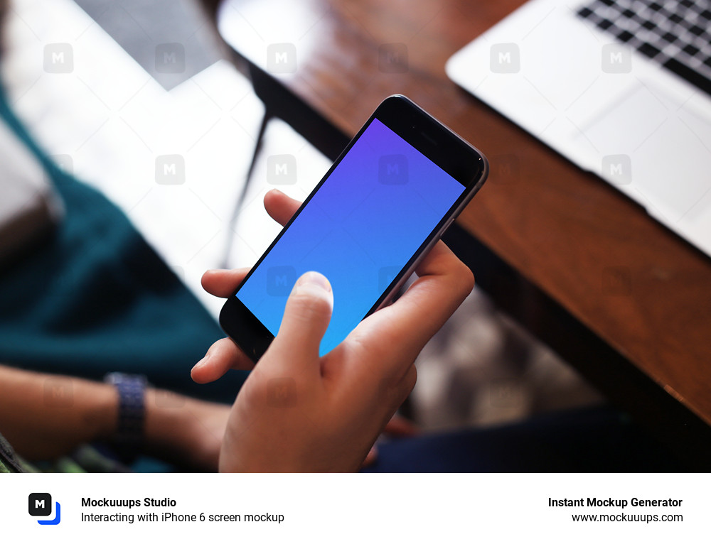 Interacting with iPhone 6 screen mockup