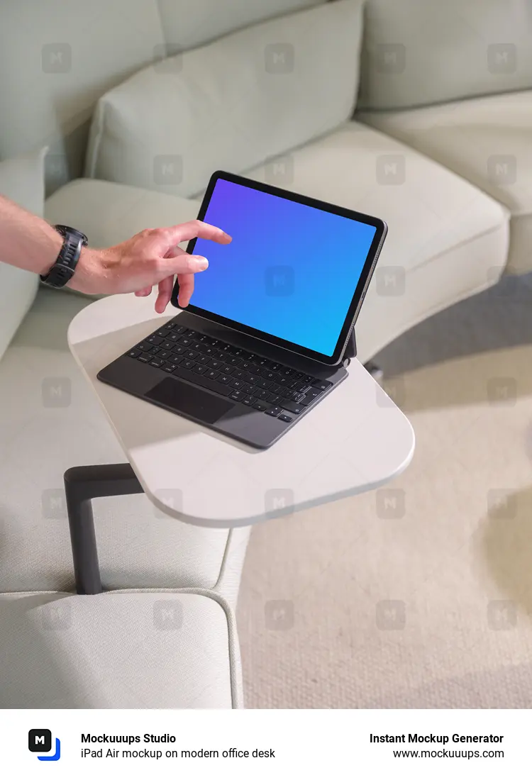 iPad Air mockup on modern office desk