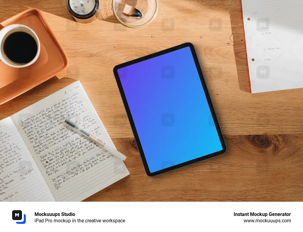 iPad Pro mockup in the creative workspace