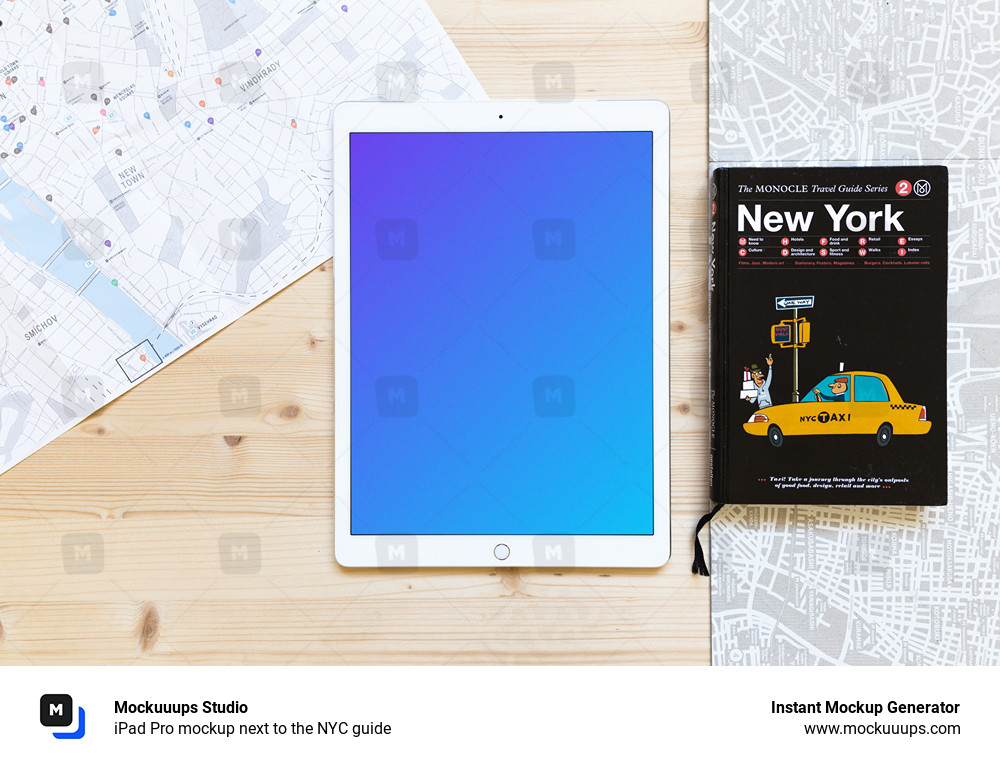 iPad Pro mockup next to the NYC guide