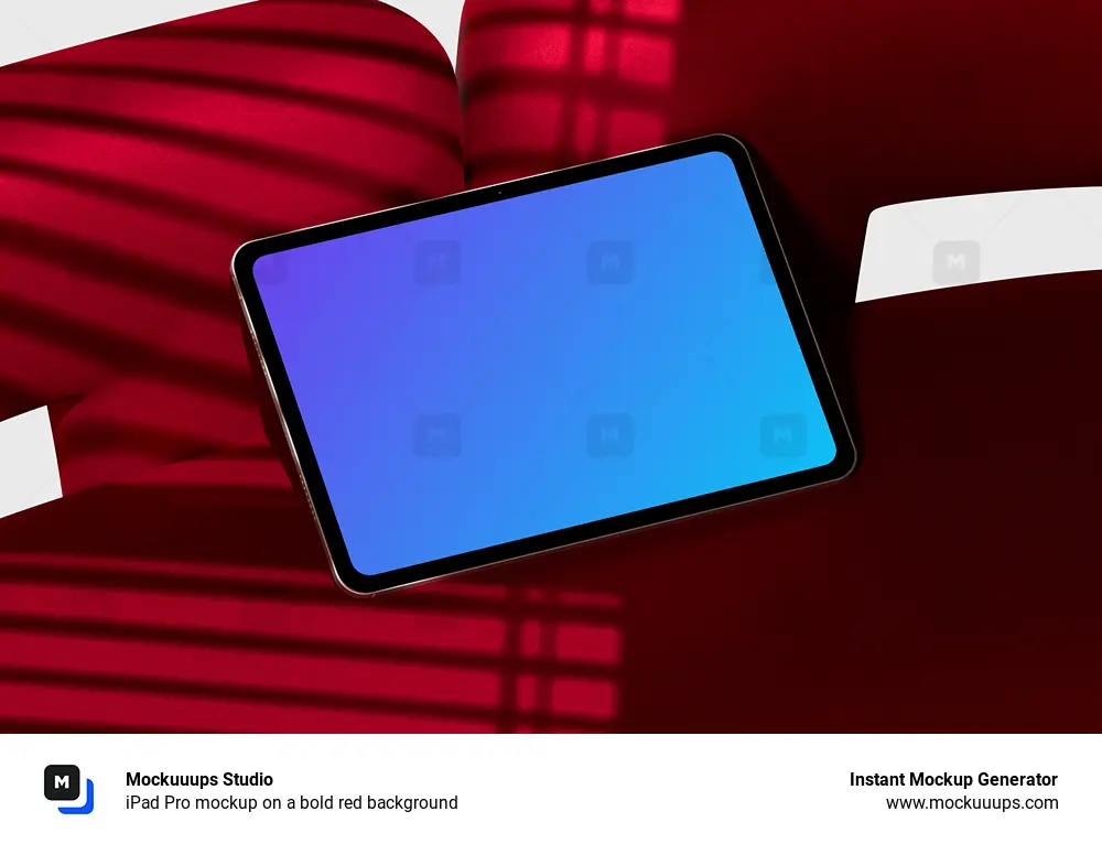 iPad Pro mockup on a bold red background