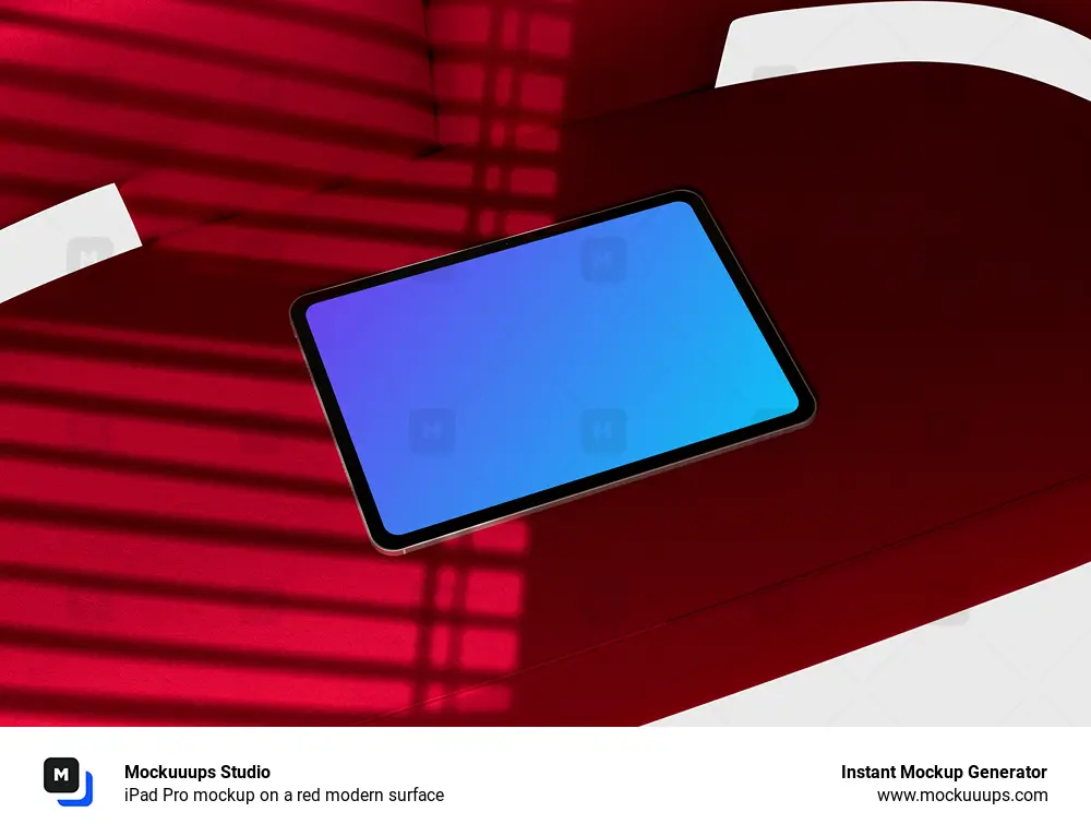 iPad Pro mockup on a red modern surface