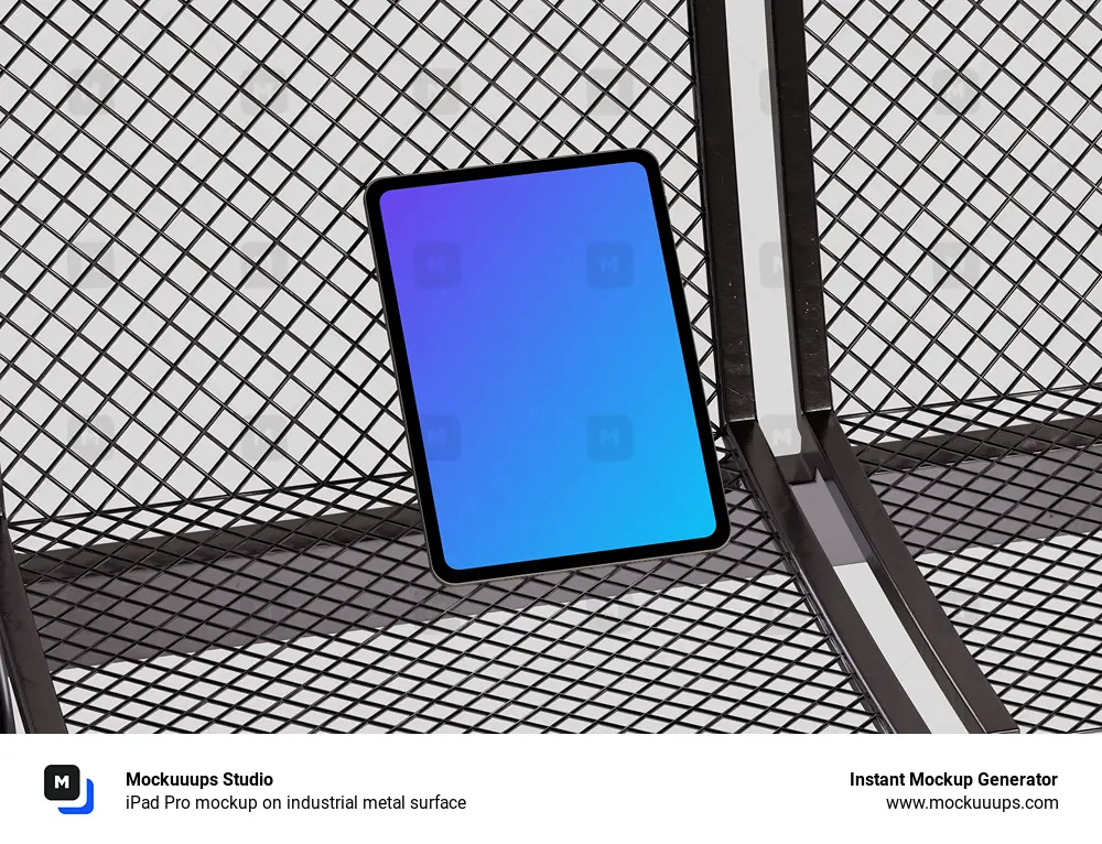 iPad Pro mockup on industrial metal surface