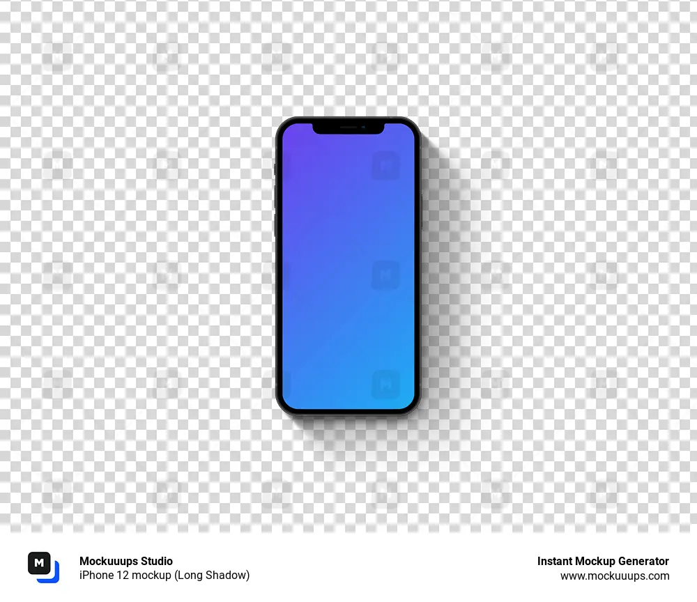 iPhone 12 mockup (Long Shadow)