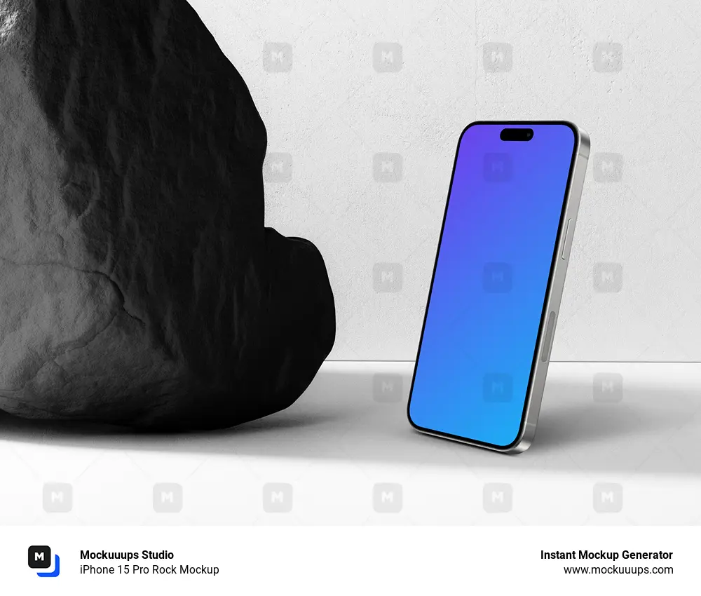 iPhone 15 Pro Rock Mockup