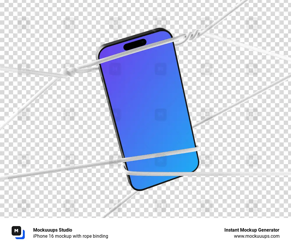 iPhone 16 mockup with rope binding