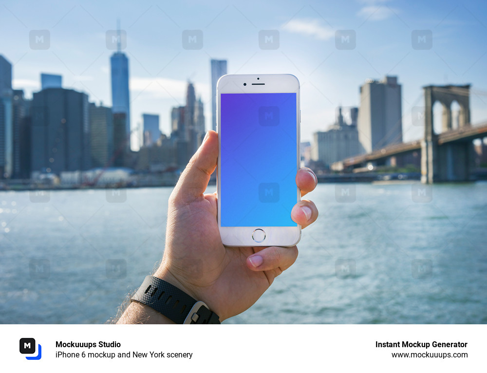 iPhone 6 mockup and New York scenery
