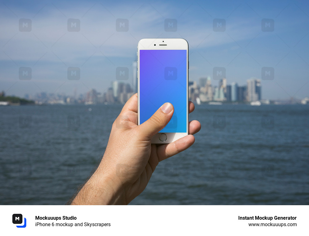 iPhone 6 mockup and Skyscrapers