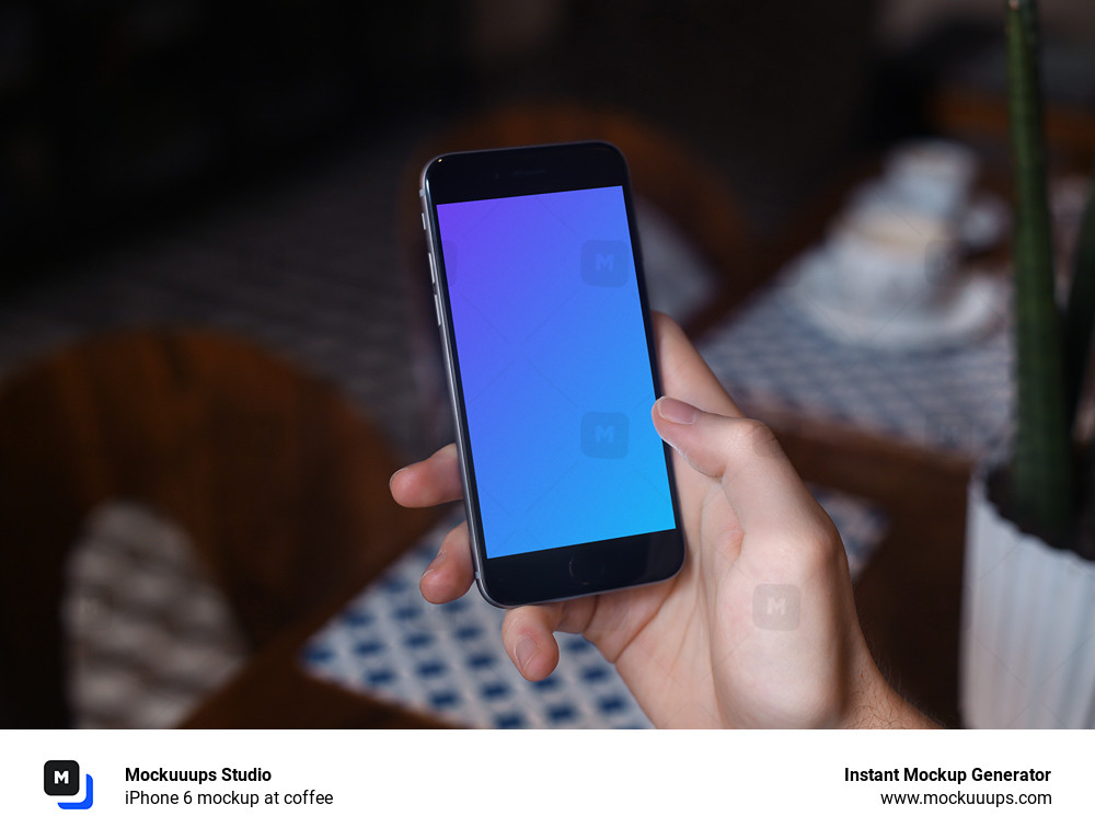 iPhone 6 mockup at coffee