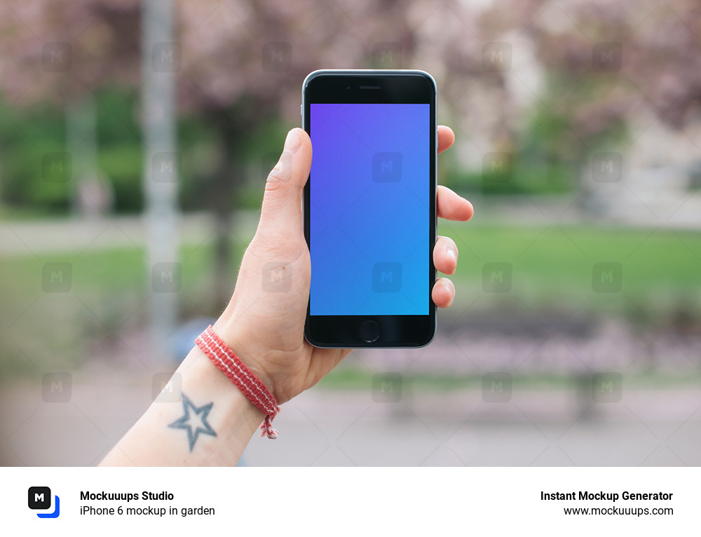 iPhone 6 mockup in garden