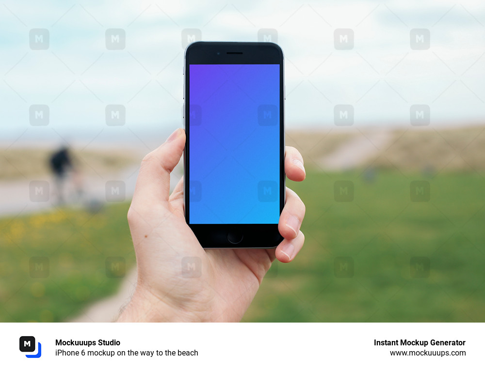 iPhone 6 mockup on the way to the beach