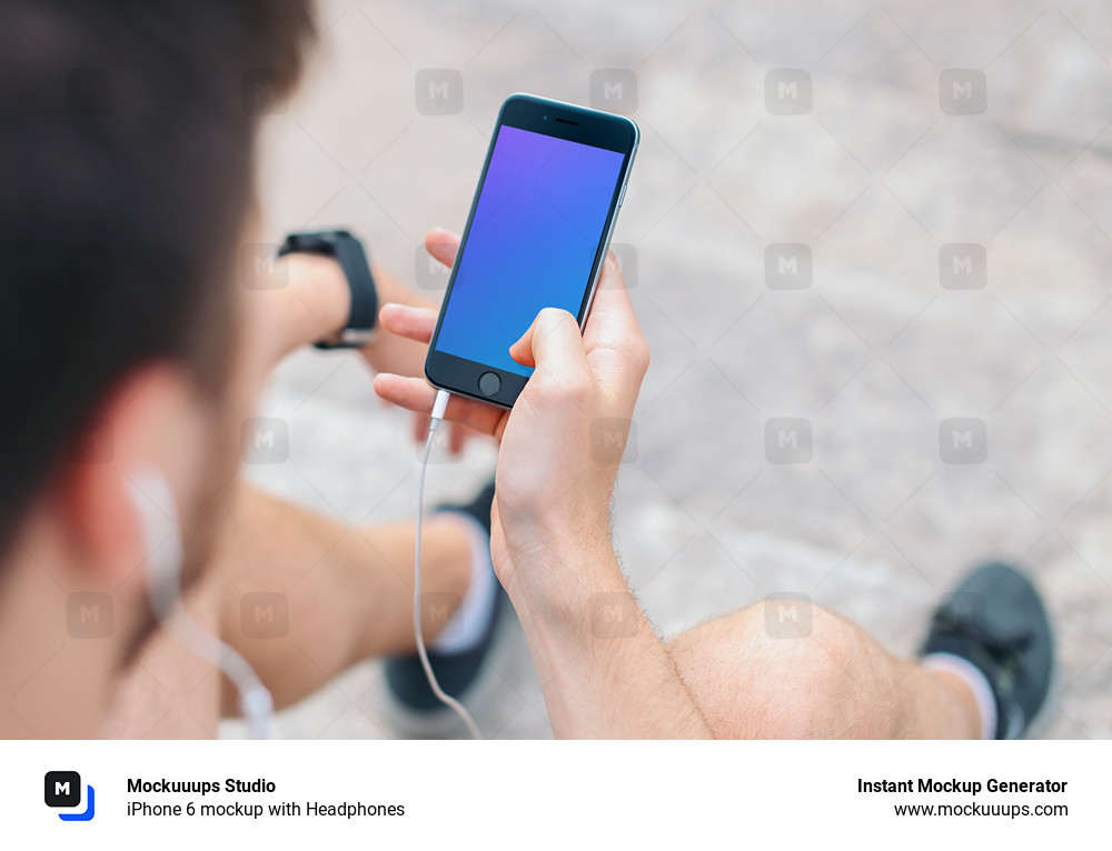 iPhone 6 mockup with Headphones