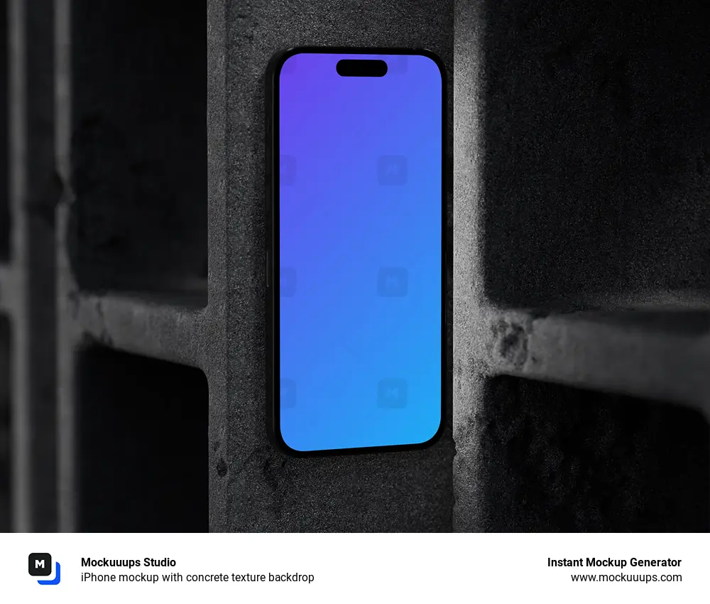 iPhone mockup with concrete texture backdrop