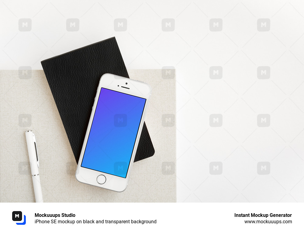 iPhone SE mockup on black and transparent background