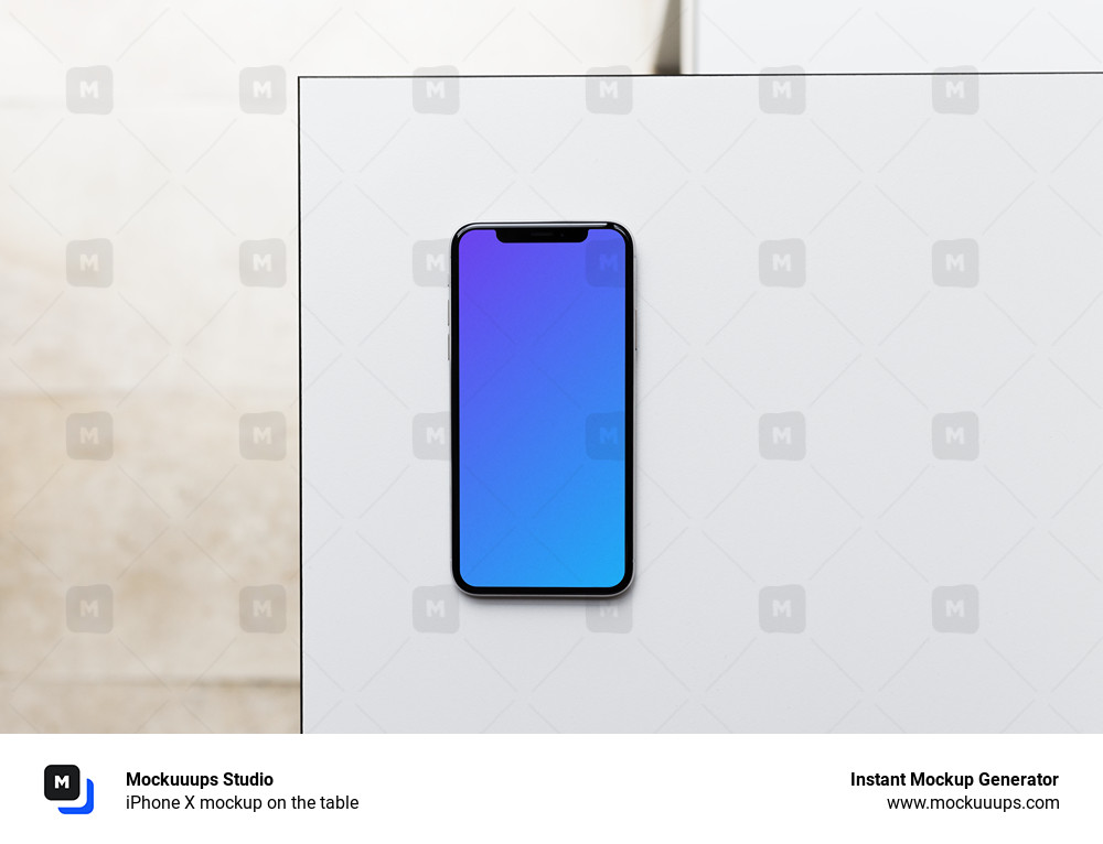 iPhone X mockup on the table