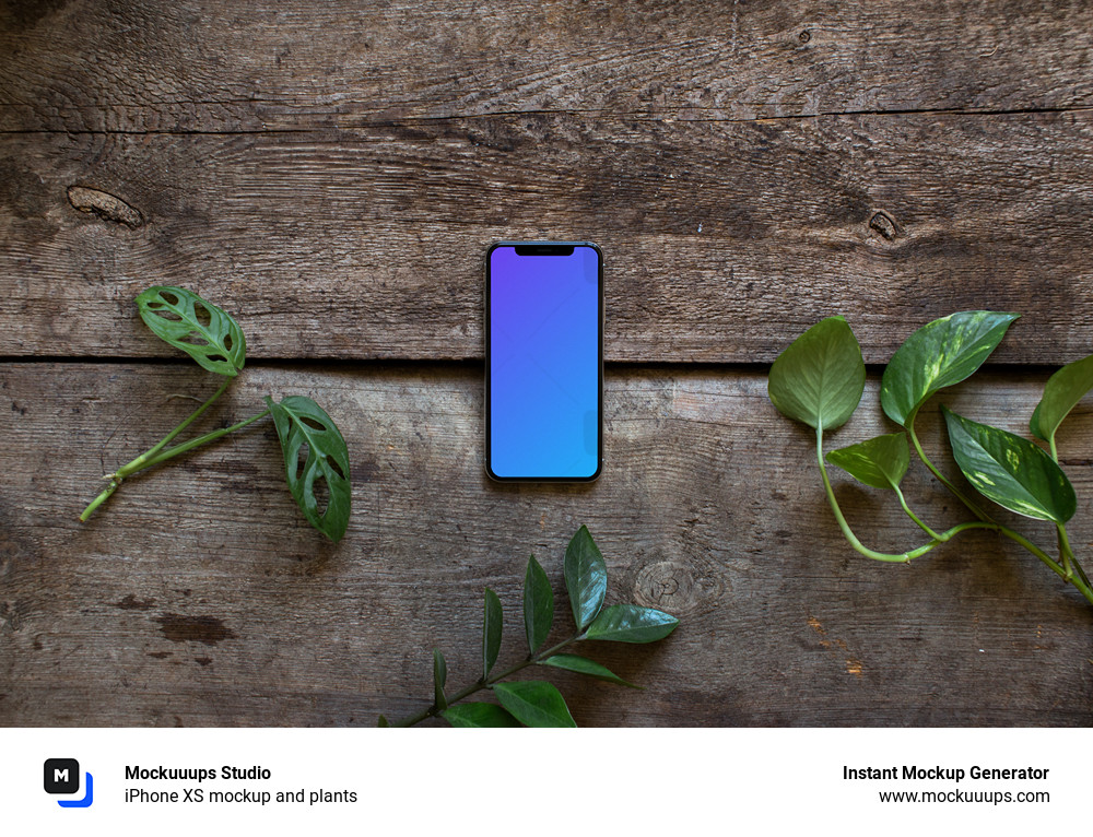 iPhone XS mockup and plants