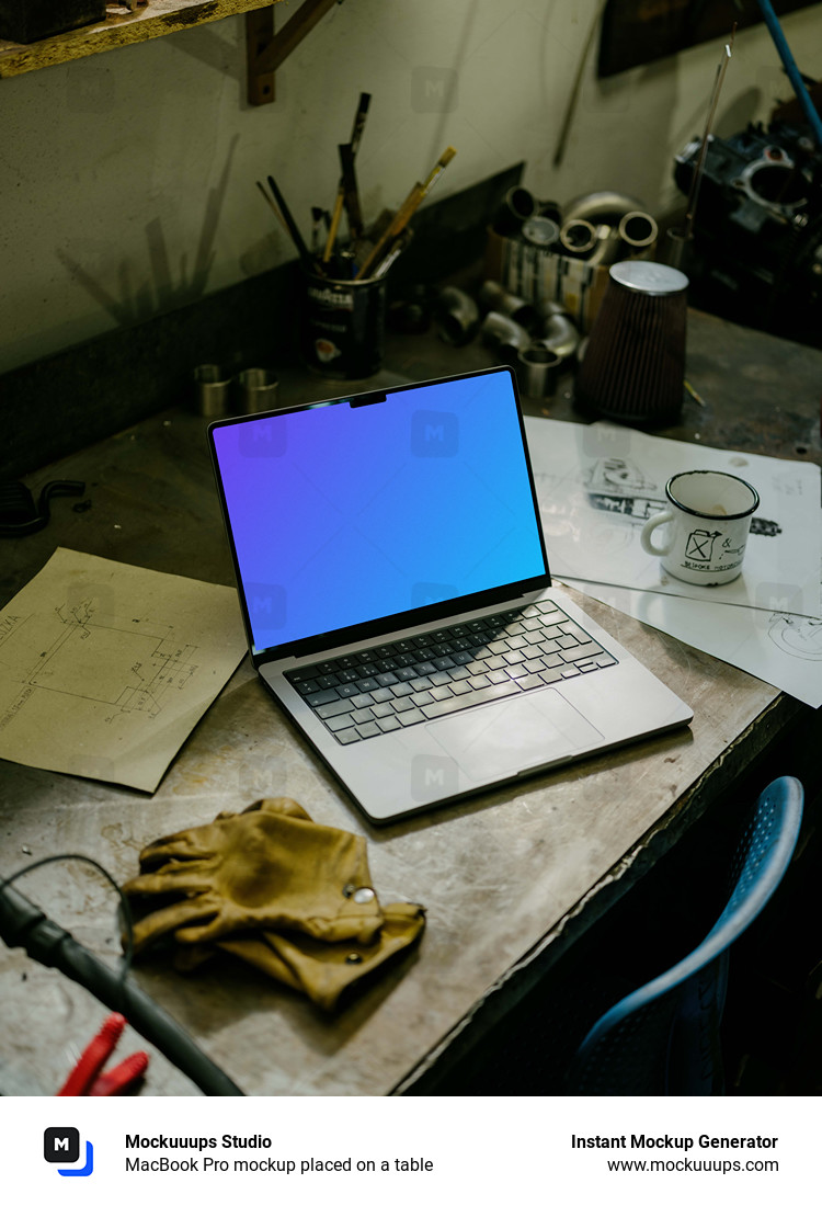 MacBook Pro mockup placed on a table