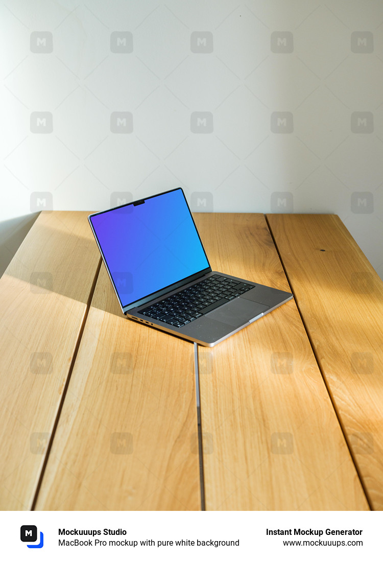 MacBook Pro mockup with pure white background