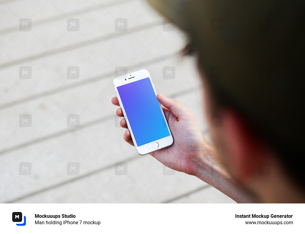 Man holding iPhone 7 mockup