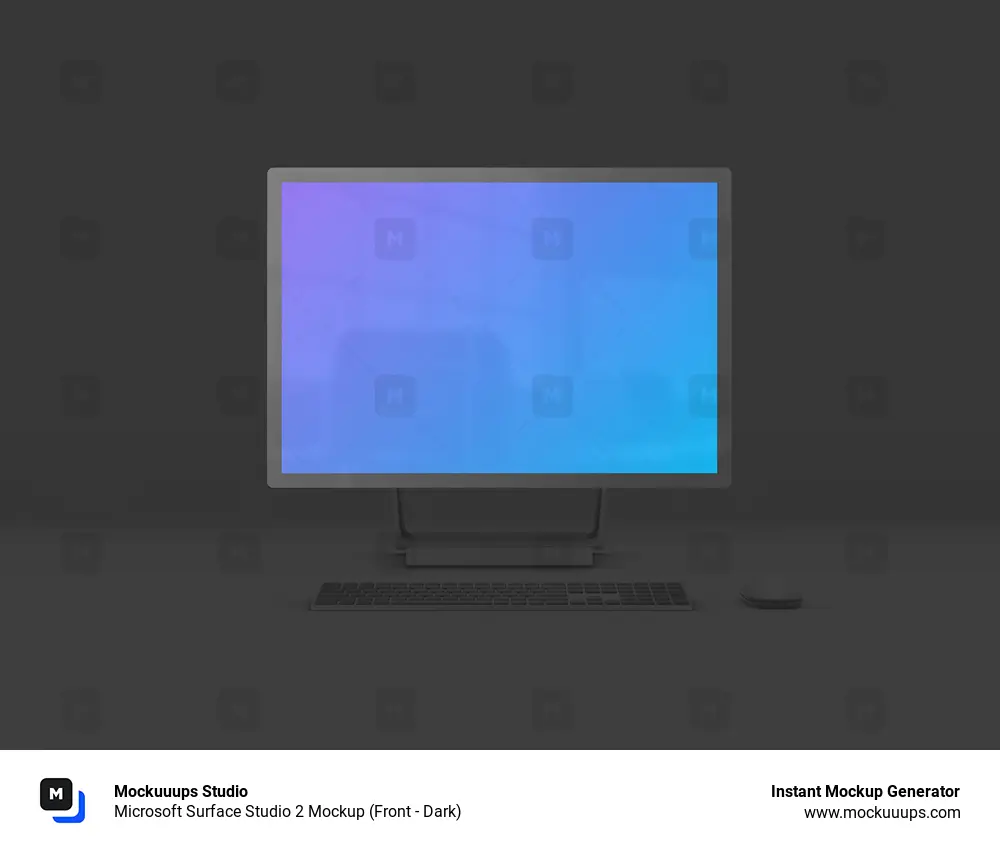 Microsoft Surface Studio 2 Mockup (Front - Dark)