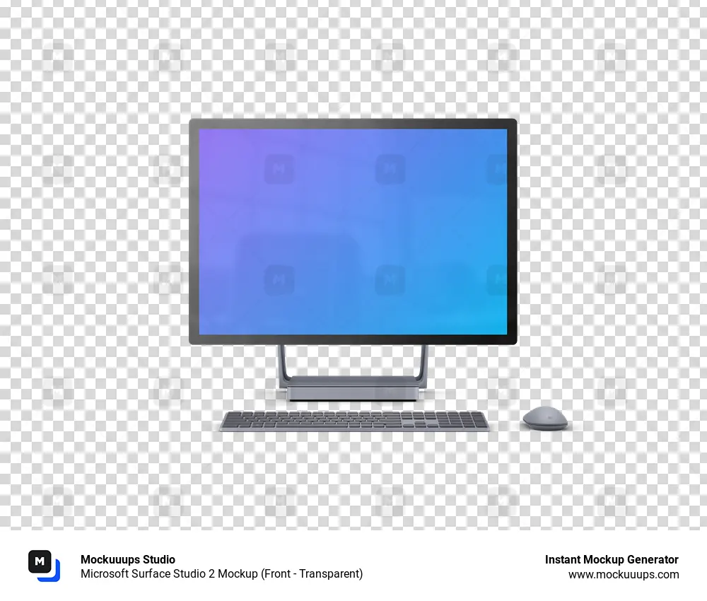 Microsoft Surface Studio 2 Mockup (Front - Transparent)