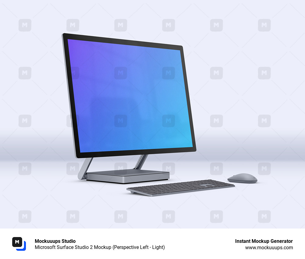 Microsoft Surface Studio 2 Mockup (Perspective Left - Light)