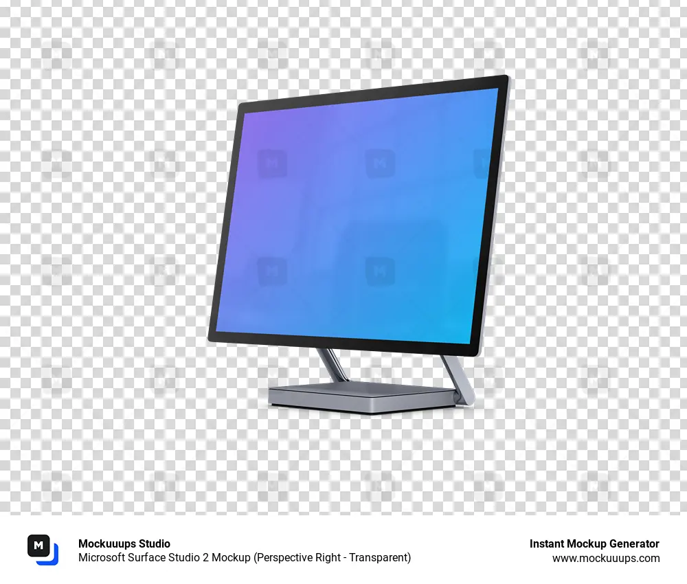 Microsoft Surface Studio 2 Mockup (Perspective Right - Transparent)