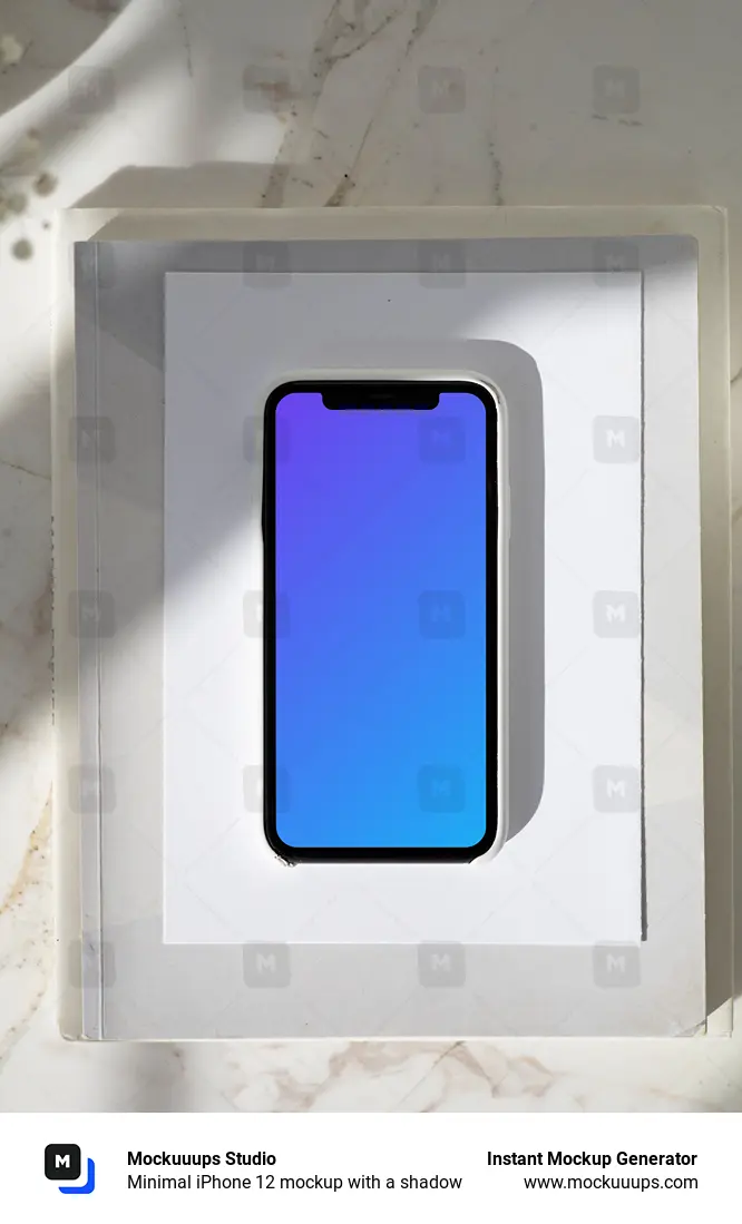 Minimal iPhone 12 mockup with a shadow