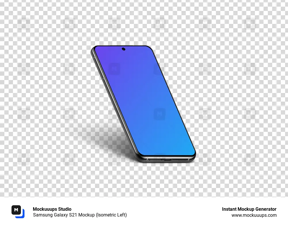 Samsung Galaxy S21 Mockup (Isometric Left)